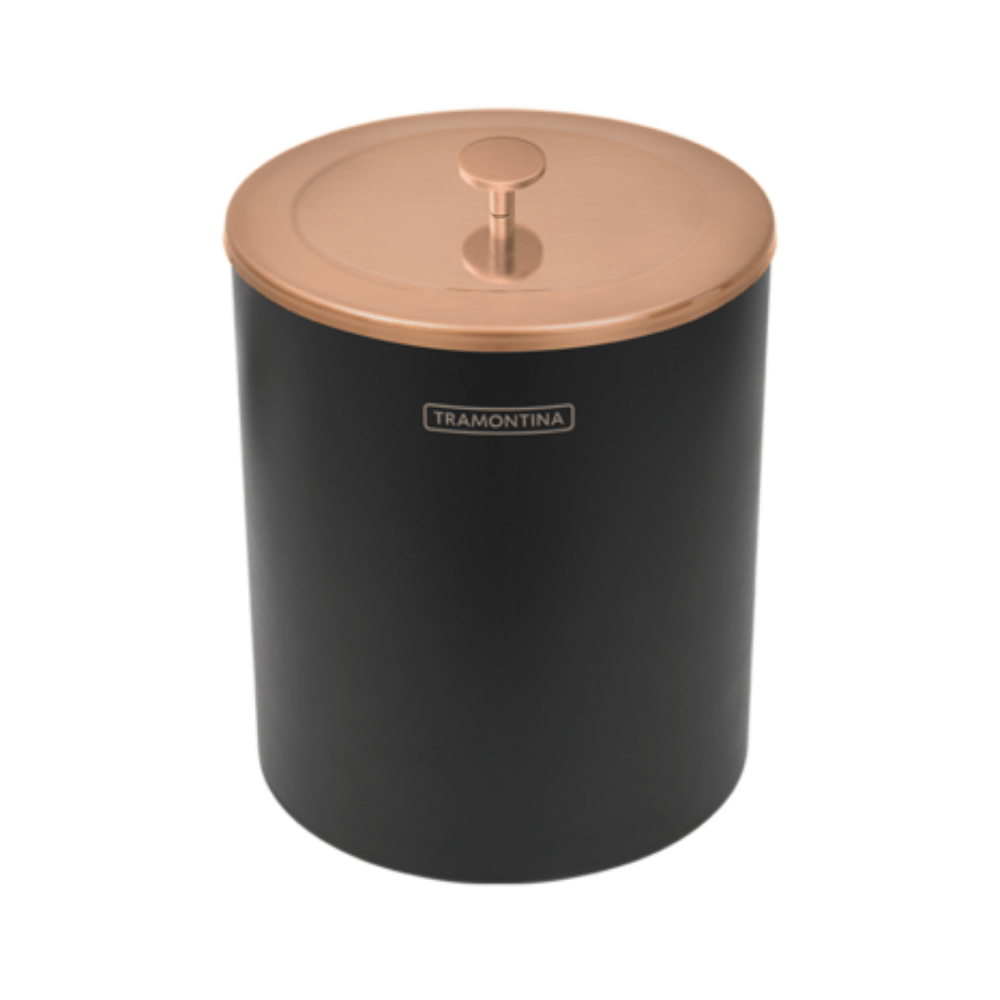 Lixeira Mix Rose Gold e Preta Tampa Inox Luxo 5 Litros Tramontina