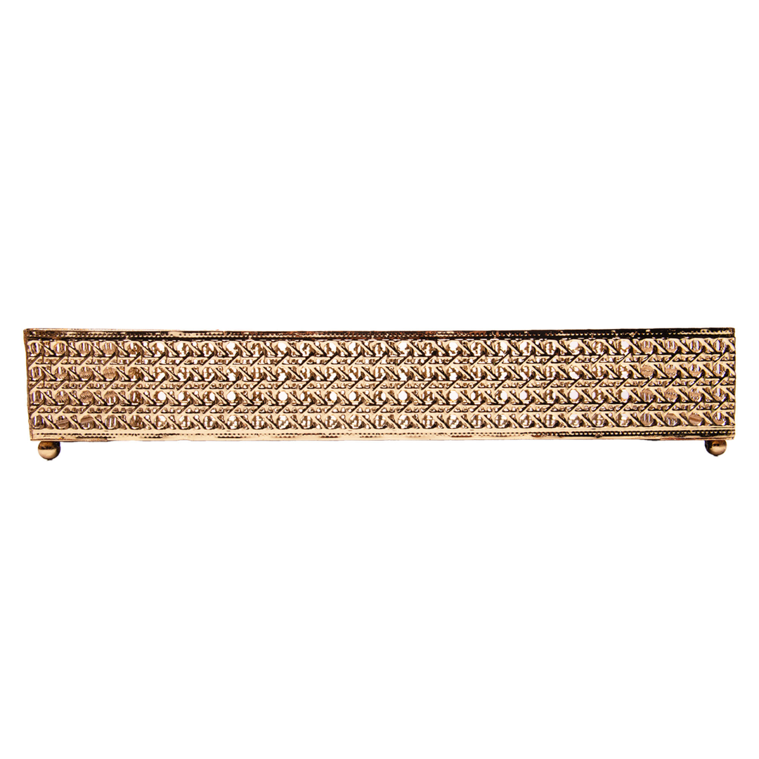 Bandeja de Metal Versalhes com Espelho Dourado 38cm