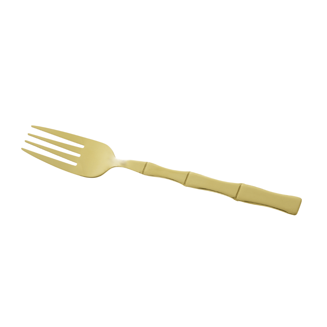 Faqueiro Elegant Estilo Bambu em Aço Inox Champanhe 16 Peças