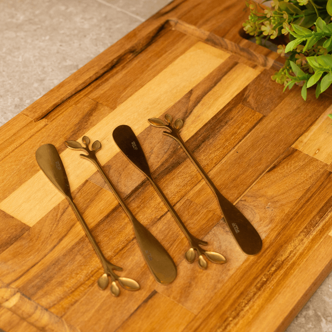 Jogo 4 Espátulas em Aço Inox Dourado