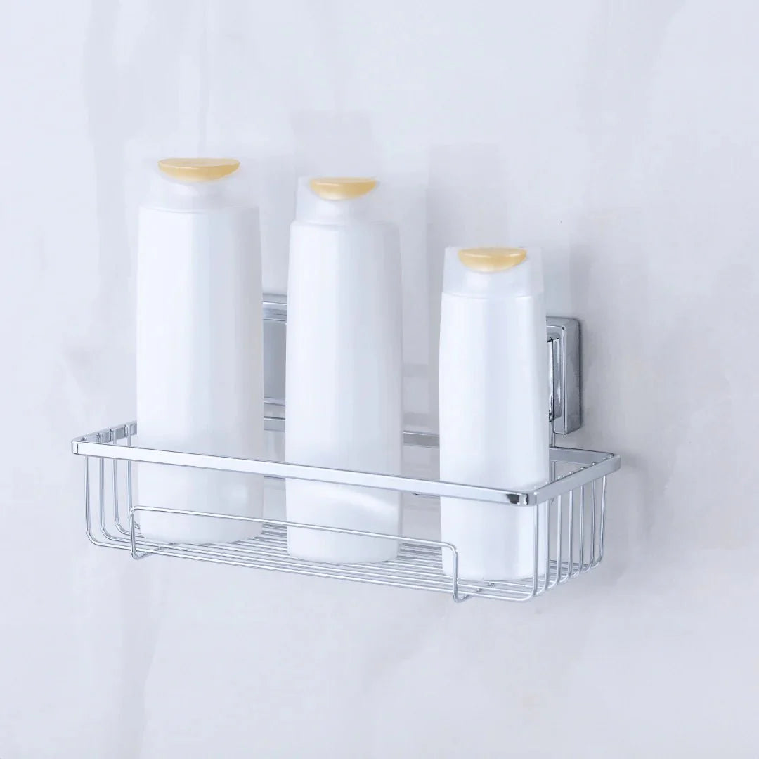 Kit Porta Shampoo e Saboneteira com Ventosa Cromado