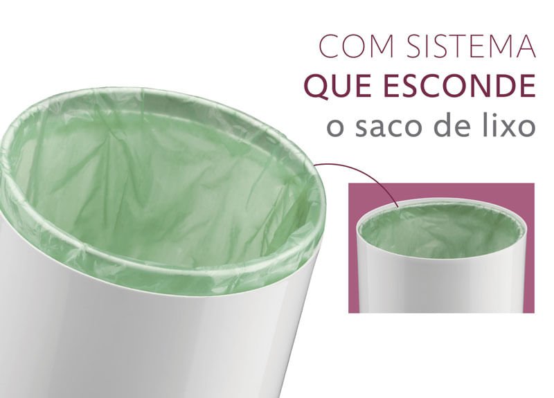 Lixeira Preta com Tampa Dourado 8 Litros
