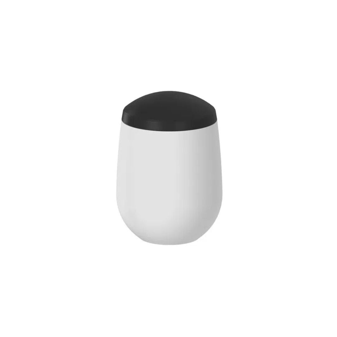 Porta Algodão e Cotonete Belly Soft Branco e Preto 12cm