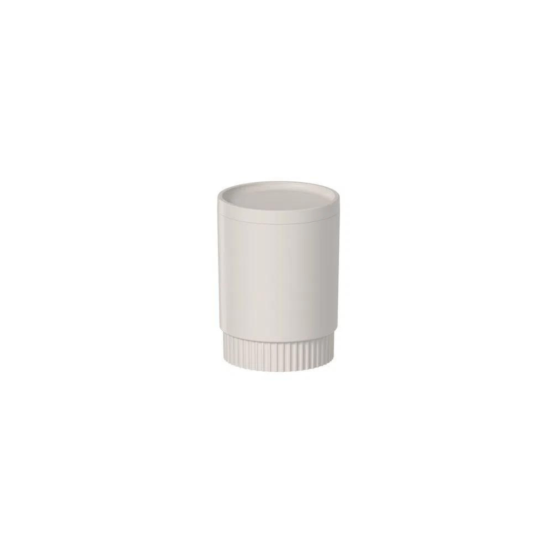 Porta Algodão e Cotonete Dorica Bege 10,7cm