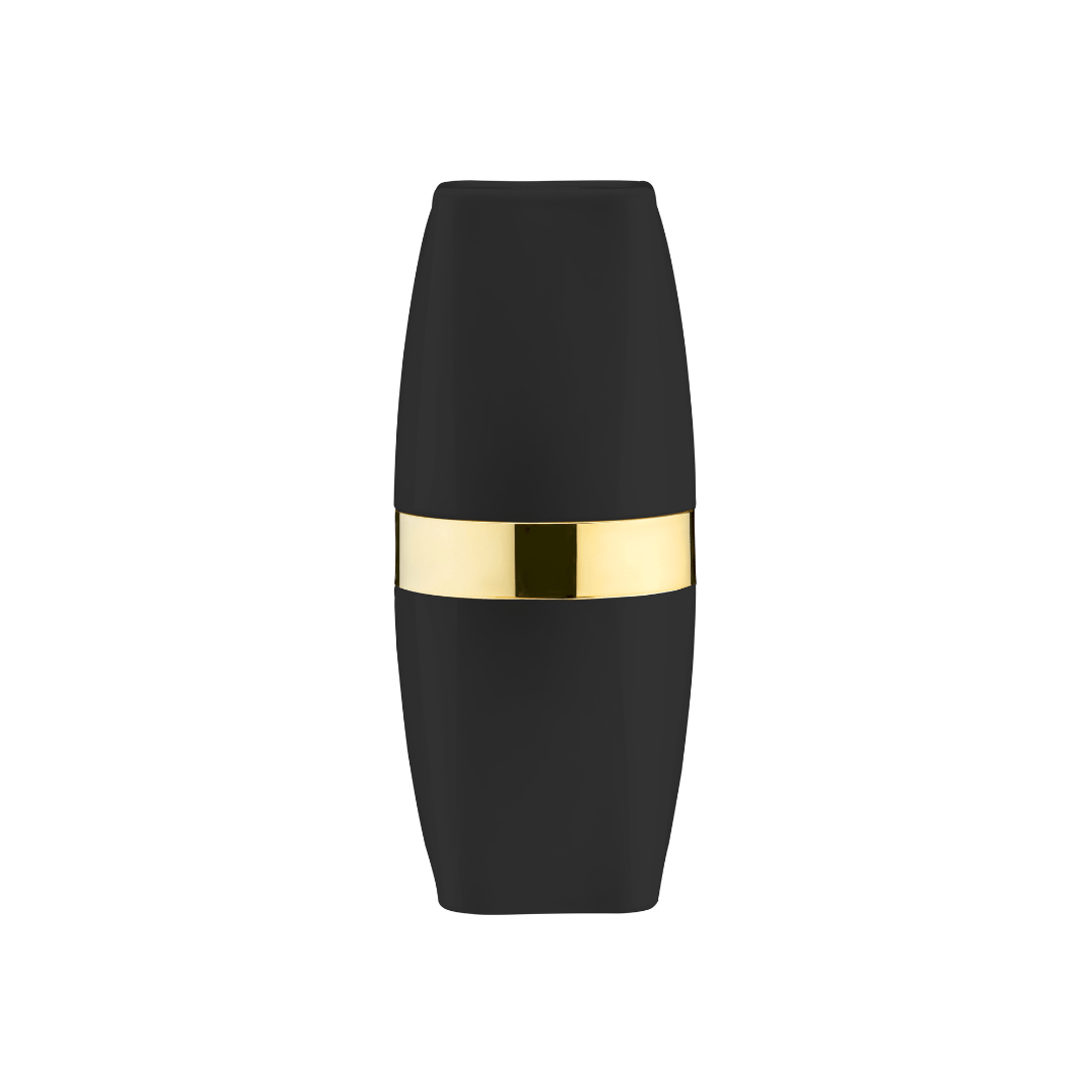 Porta Escova e Creme Dental Preto com Dourado 22cm