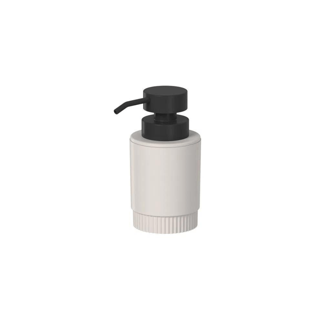 Porta Sabonete Liquido Dorica Bege com Tampa Preta 300ml