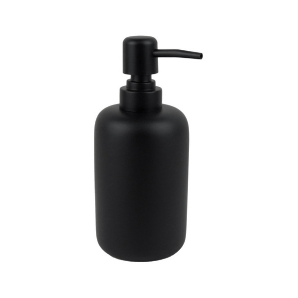 Porta Sabonete Líquido ou Álcool Gel Em Cimento Preto Fosco - 17 cm