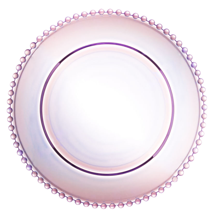 Prato Sobremesa Cristal De Chumbo Pearl Rainbow Furta Cor Bolinhas
