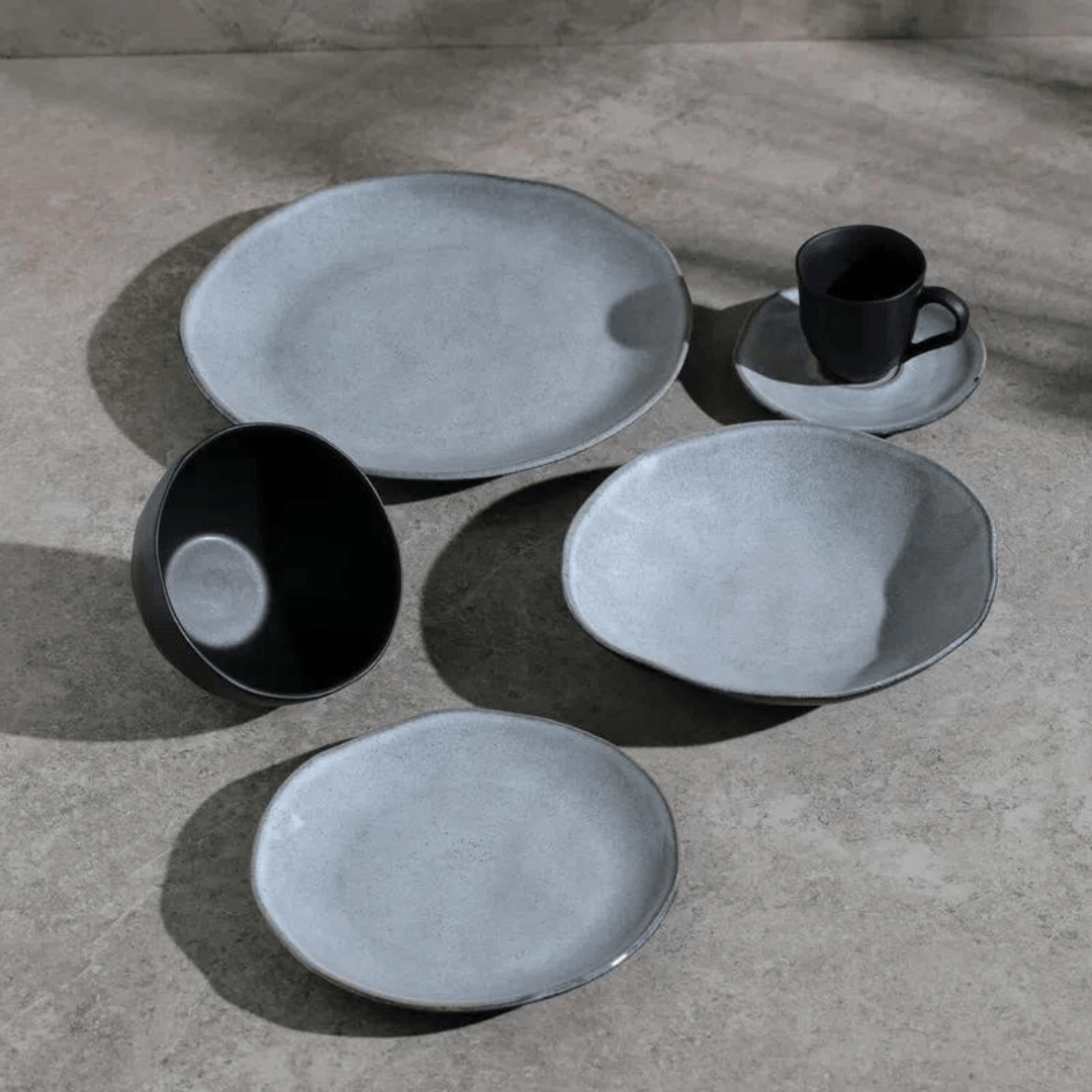 Prato Raso Orgânico Concreto Cinza 26,5cm