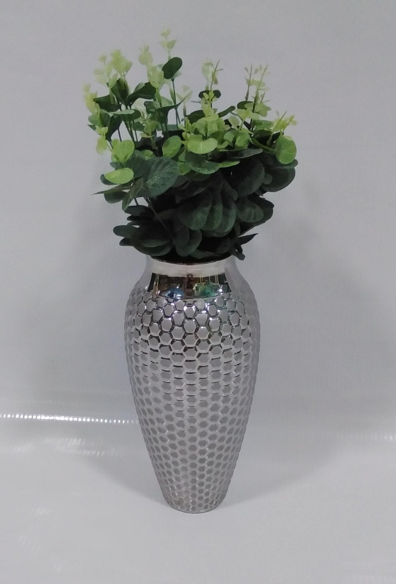 Vaso Decorativo Redondo Cromado 34cm