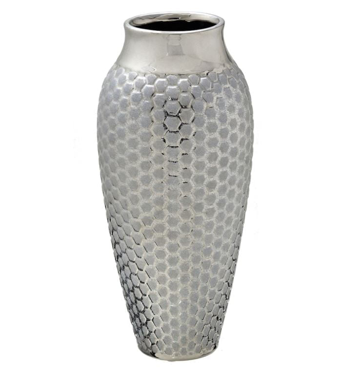 Vaso Decorativo Redondo Cromado 34cm