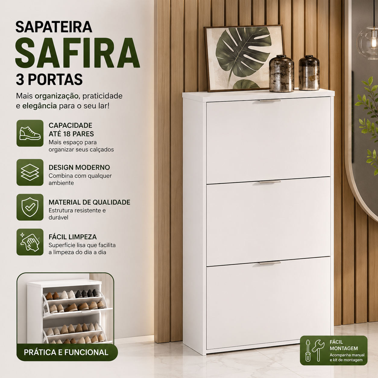 Sapateira Safira 3 Portas