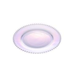 Prato Sobremesa Cristal De Chumbo Pearl Rainbow Furta Cor Bolinhas