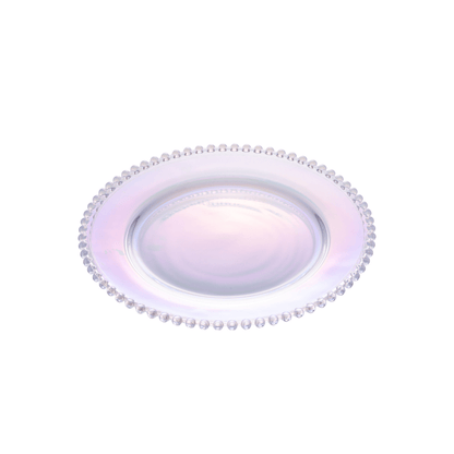 Prato Sobremesa Cristal De Chumbo Pearl Rainbow Furta Cor Bolinhas