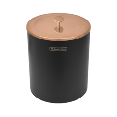Lixeira Mix Rose Gold e Preta Tampa Inox Luxo 5 Litros Tramontina