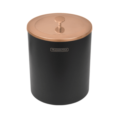 Lixeira Mix Rose Gold e Preta Tampa Inox Luxo 5 Litros Tramontina