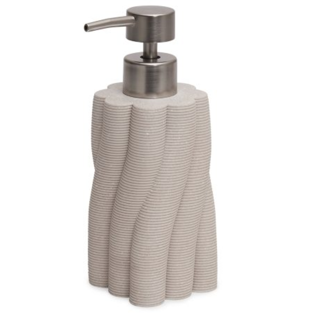 Porta Sabonete Liquido Polirresina 3D Cinza 18cm
