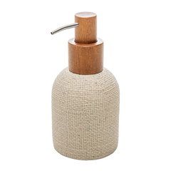 Porta Sabonete Líquido em Poliresina Linen Bege 250ml