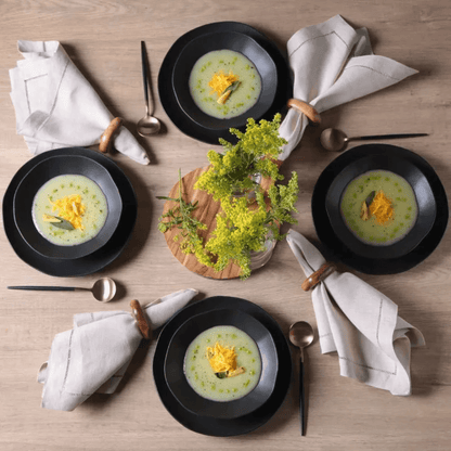 Aparelho de Jantar Orgânico Preto Matte 30 Peças