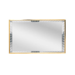 Bandeja de Metal Espelhada Dourada 25cm