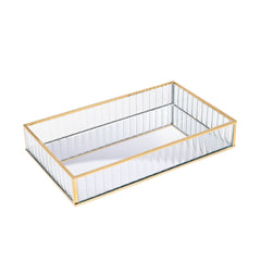 Bandeja de Metal Espelhada Dourada 25cm