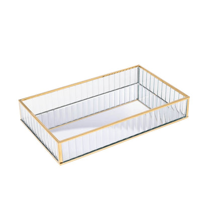 Bandeja de Metal Espelhada Dourada 25cm