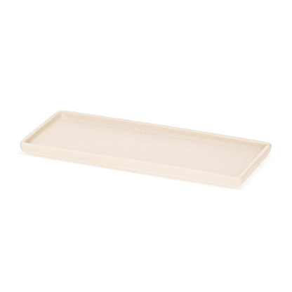 Bandeja em Cerâmica Retangular Branca 33cm