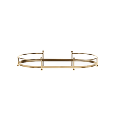 Bandeja em Metal Dourado e Vidro Espelhado 34cm P