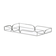Bandeja em Metal Espelhada Cromada G 35cm