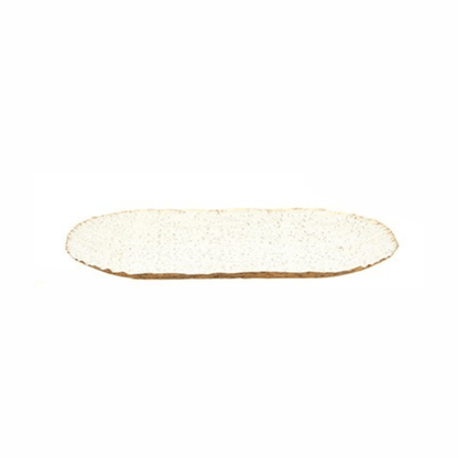 Bandeja em Metal Oval Off White 26cm P