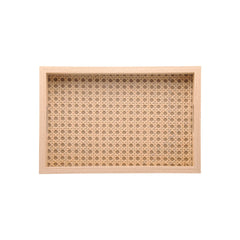 Bandeja Retangular de MDF com Fundo Vidro Trelica 30cm