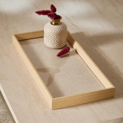 Bandeja Retangular em MDF com Linho 45cm