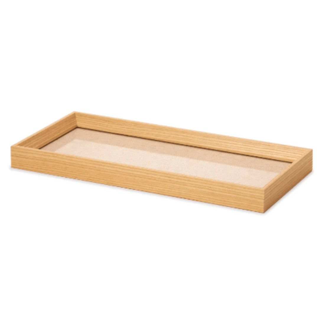 Bandeja Retangular em MDF com Linho Bege 45cm