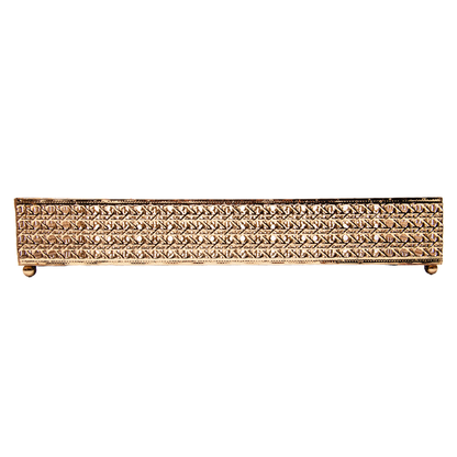 Bandeja de Metal Versalhes com Espelho Dourado 38cm