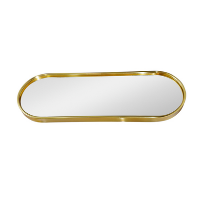 Bandeja Decorativa Espelhada Oval Dourada 30cm