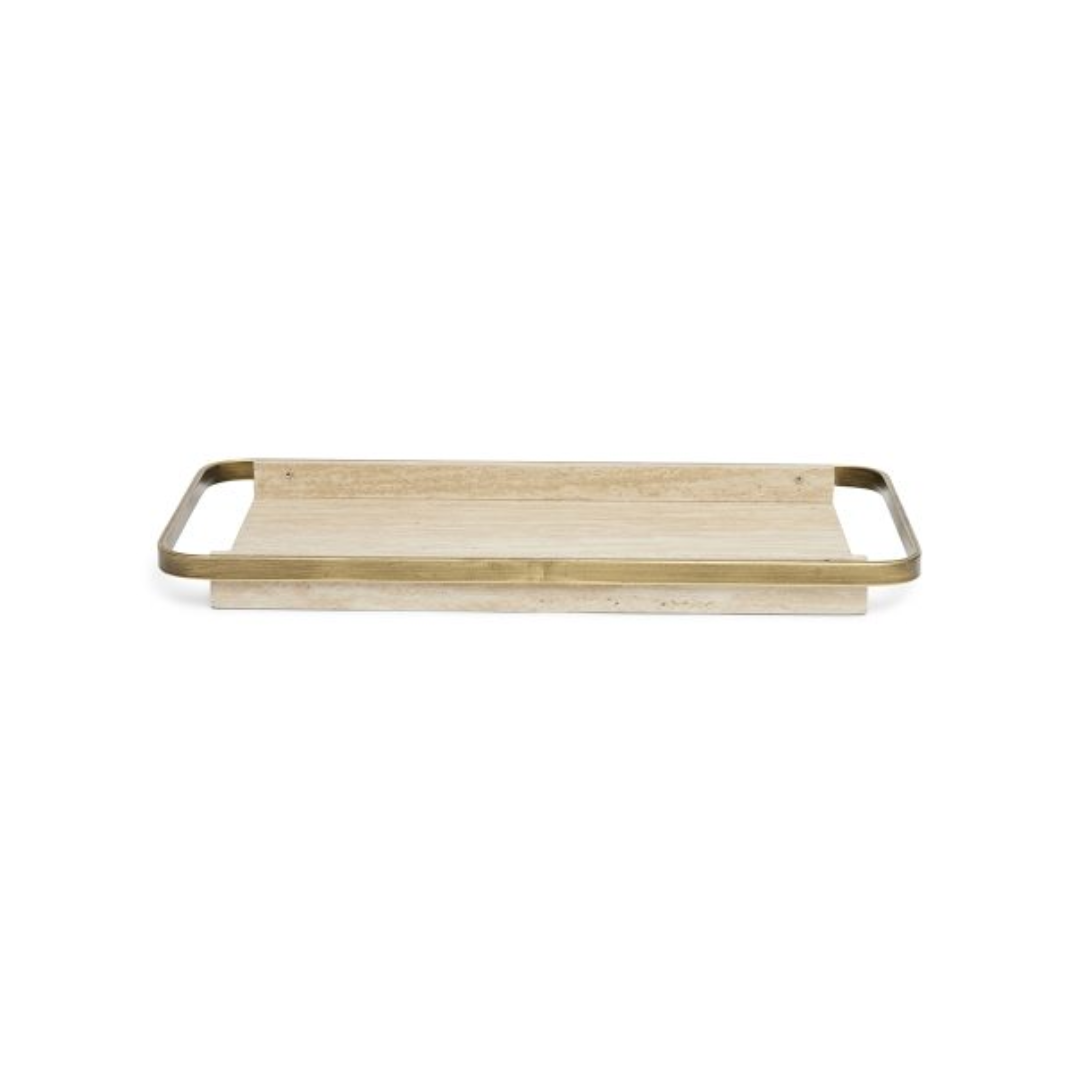 Bandeja Decorativa em MDF e Borda de Metal 55cm