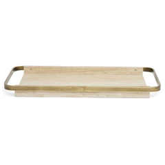 Bandeja Decorativa em MDF e Borda de Metal 47cm