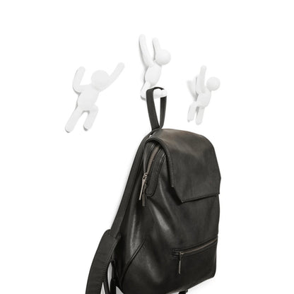 Buddy Conjunto Cabideiro Gancho de Parede Branco - 3 Peças