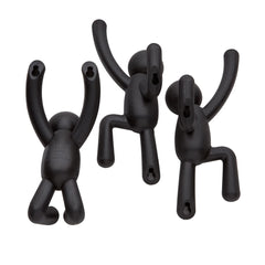 Buddy Conjunto Cabideiro Gancho de Parede Preto Umbra - 3 Peças