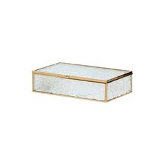 Caixa de Vidro e Metal Dourado 21cm P