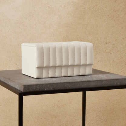 Caixa Decorativa em MDF e PU Branca 18,5cm