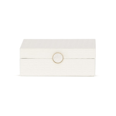 Caixa Decorativa em MDF e PU Branca 22,5cm P