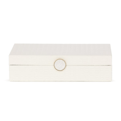 Caixa Decorativa em MDF e PU Branca 32,5cm G