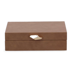 Caixa Decorativa em MDF e PU Marrom 24cm G