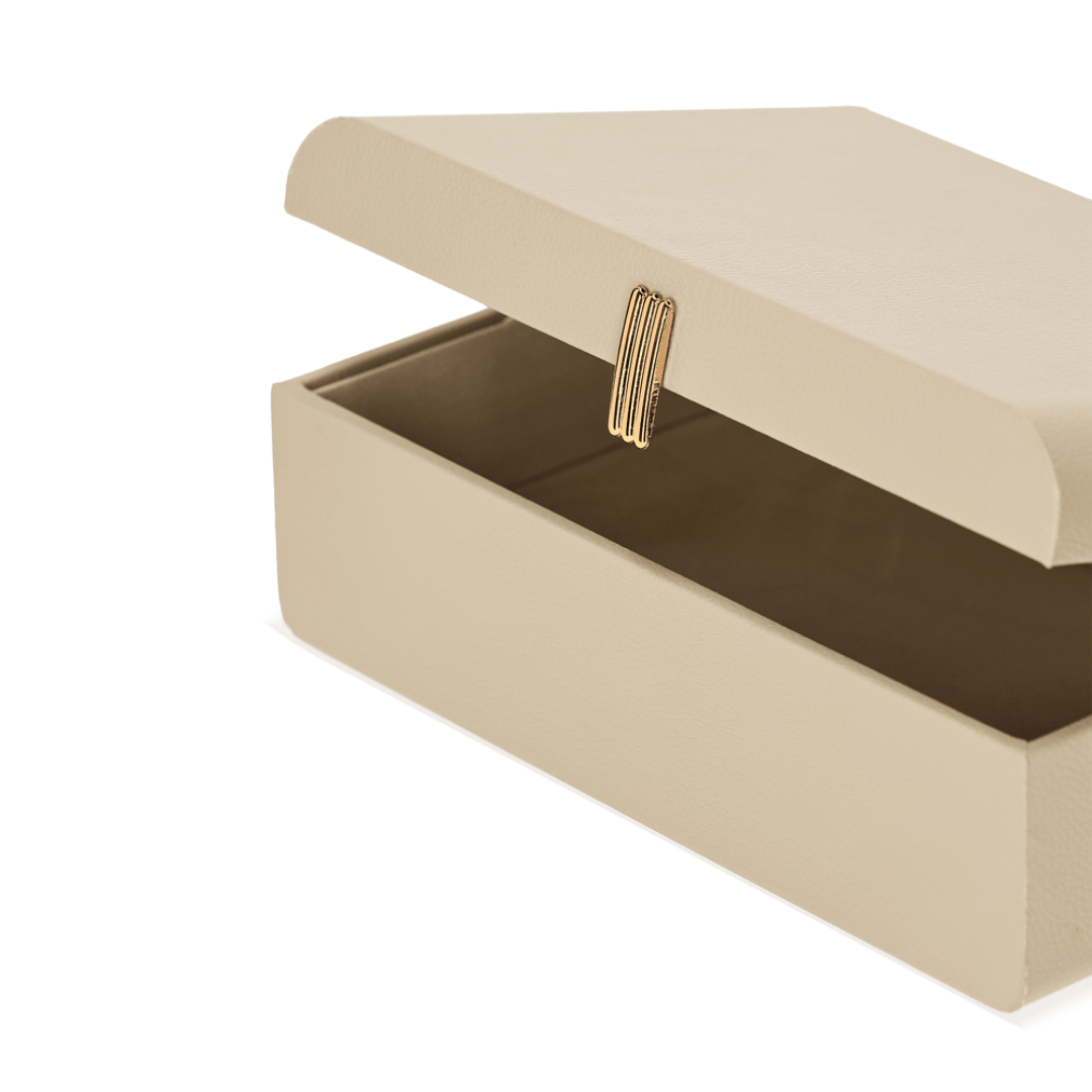Caixa em MDF com Revestimento em PU Cinza 24cm