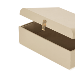 Caixa em MDF com Revestimento em PU Cinza 24cm