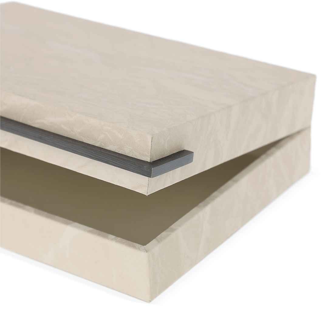 Caixa em MDF Revestido em PU Cinza 31cm G