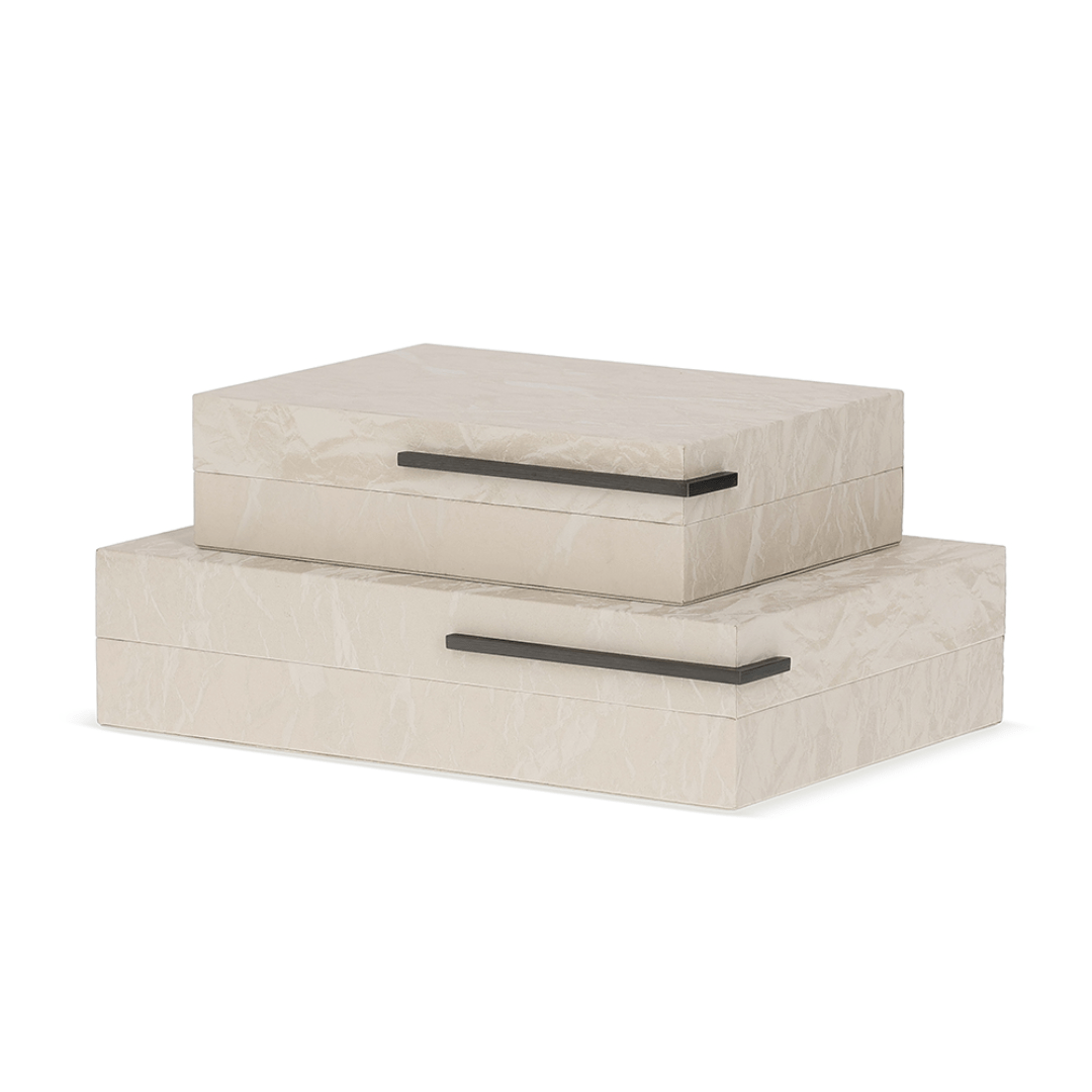 Caixa em MDF Revestido em PU Cinza 31cm G
