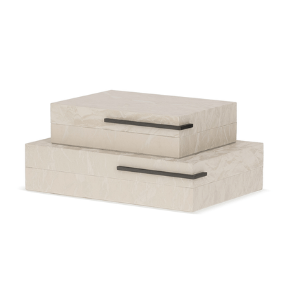 Caixa em MDF Revestido em PU Cinza 31cm G