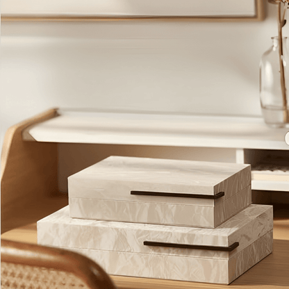 Caixa em MDF Revestido em PU Cinza 31cm G